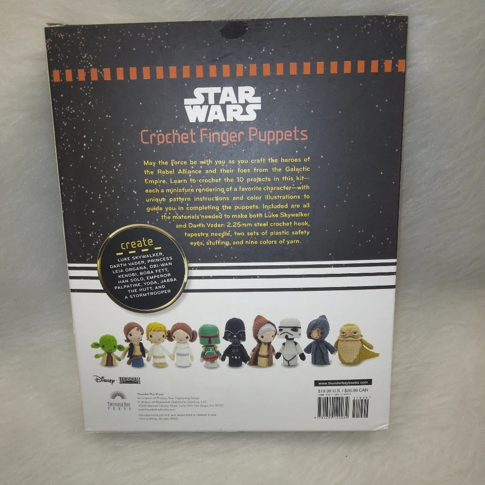 YARN AMIGURUMI kit, Star Wars Crochet Finger Puppets kit